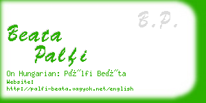 beata palfi business card